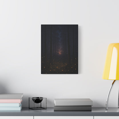 Enchanted Twilight Forest – Firefly Glow Canvas Wall Art