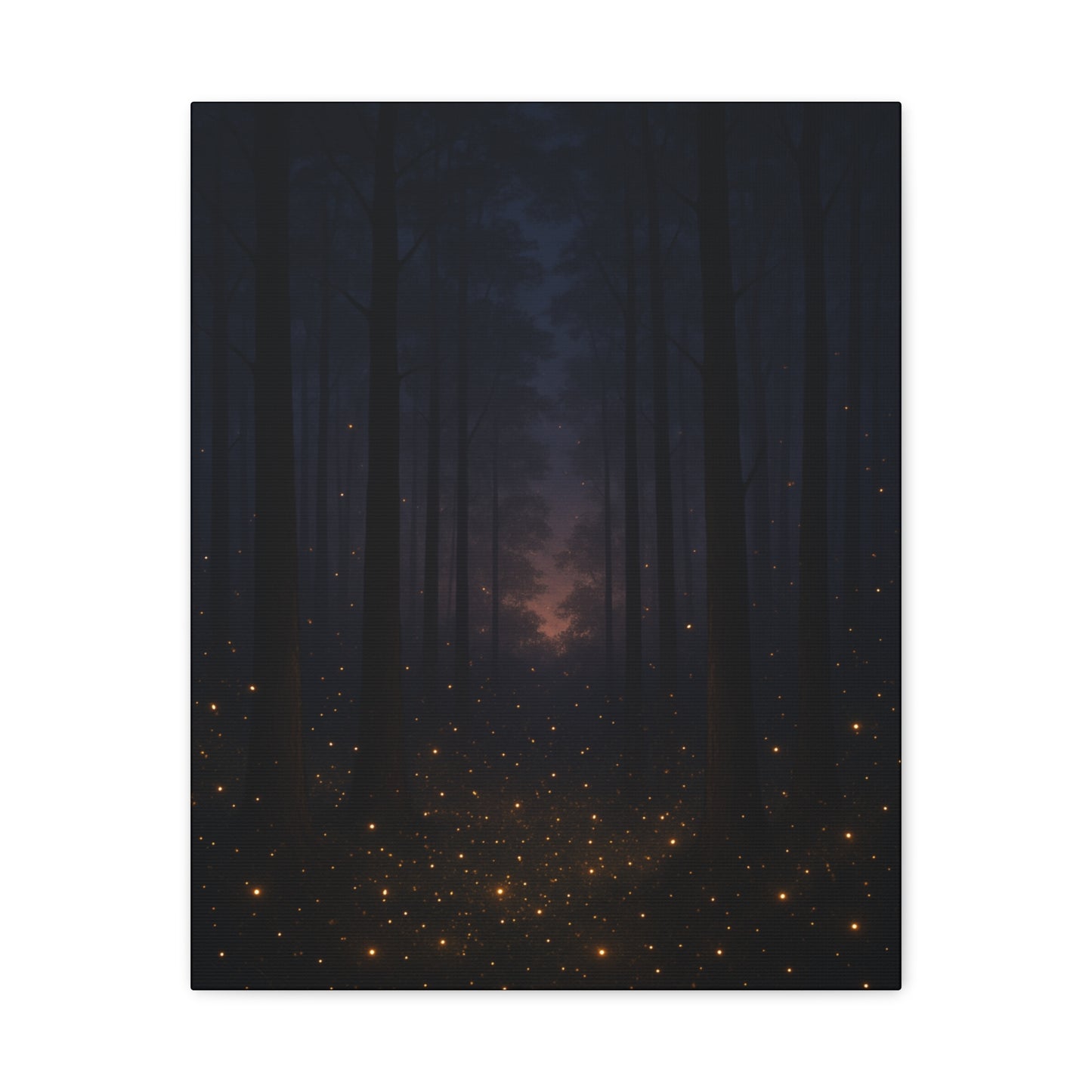 Enchanted Twilight Forest – Firefly Glow Canvas Wall Art