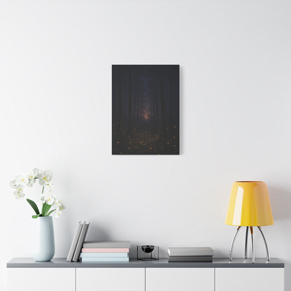 Enchanted Twilight Forest – Firefly Glow Canvas Wall Art