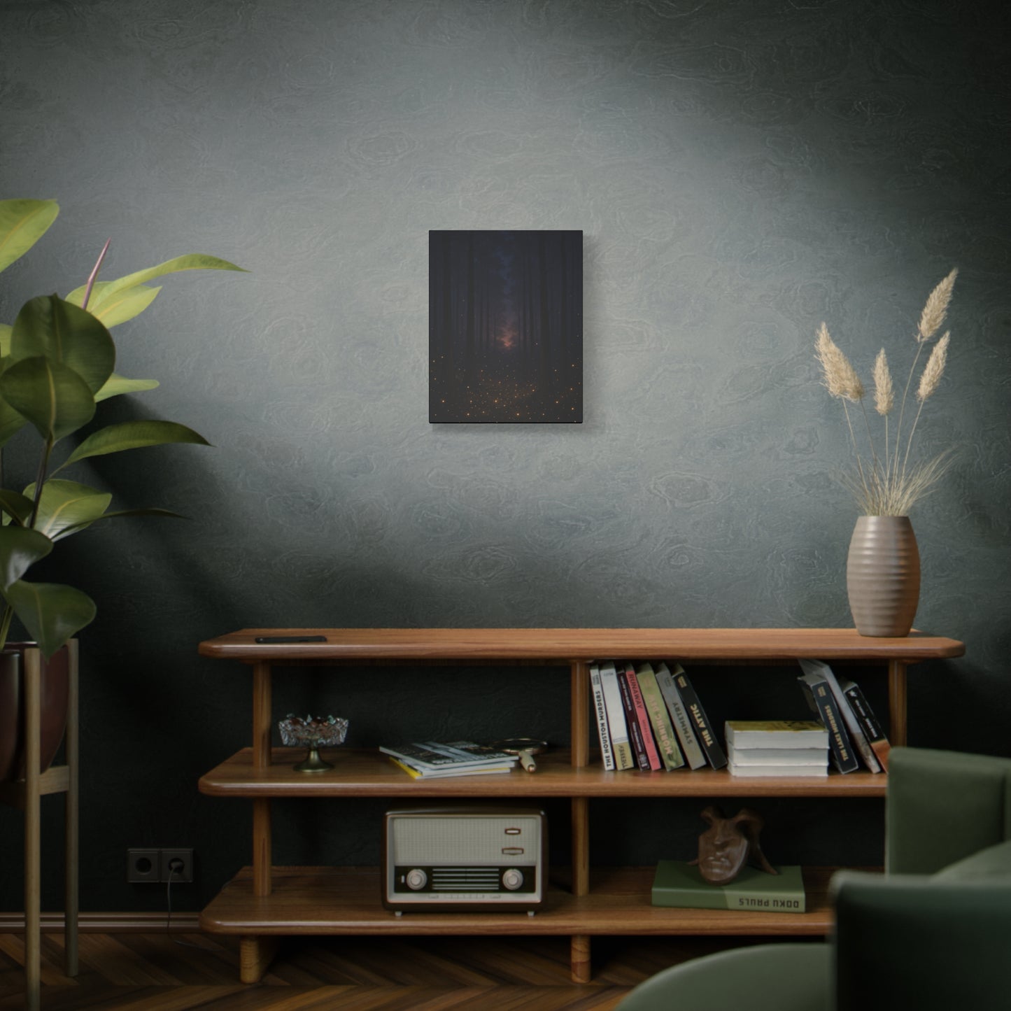 Enchanted Twilight Forest – Firefly Glow Canvas Wall Art