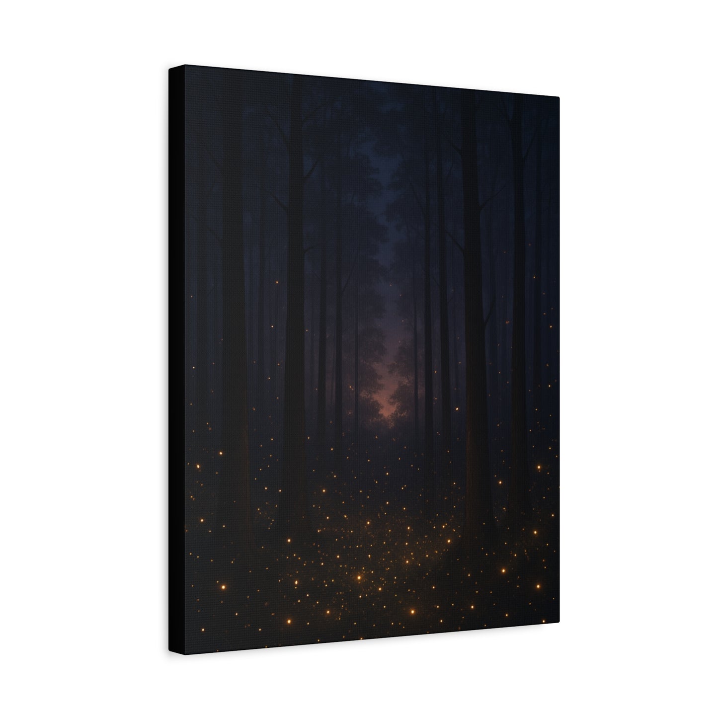 Enchanted Twilight Forest – Firefly Glow Canvas Wall Art