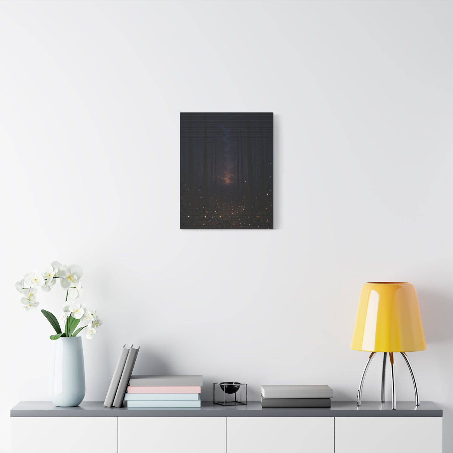 Enchanted Twilight Forest – Firefly Glow Canvas Wall Art