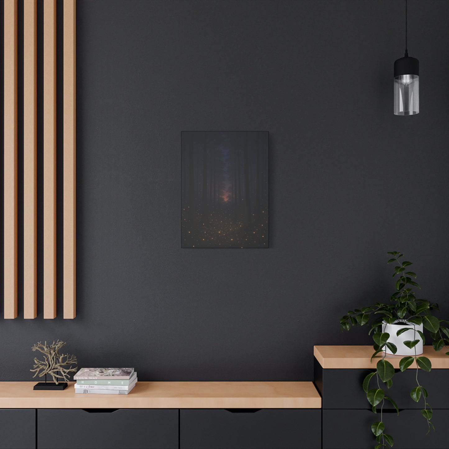 Enchanted Twilight Forest – Firefly Glow Canvas Wall Art