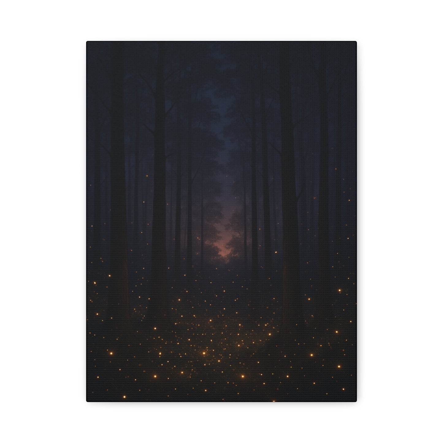Enchanted Twilight Forest – Firefly Glow Canvas Wall Art