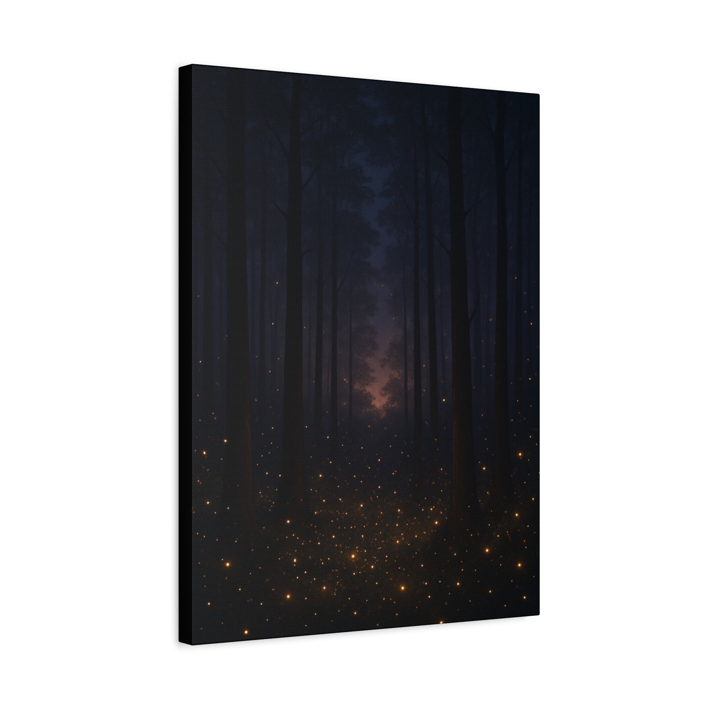 Enchanted Twilight Forest – Firefly Glow Canvas Wall Art