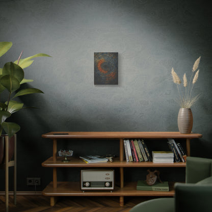 Eternal Rings - Abstract Canvas Wall Art – Tree Trunk Texture in Burnt Orange & Blue Tones
